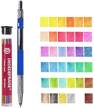 Amazon Co Jp カラー鉛筆芯 36本の厚みのある詰め替え芯 色付き自動描画 2mm アソート詰め替え 機械加工済み 製図用容器付き 文房具 オフィス用品