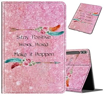 BVCLKJPOI Pink Boho Arrow Quote Case for Samsung Galaxy Tab S10 Plus/Galaxy Tab S9 FE+/Galaxy Tab S9 Plus 12.4", PU Leather Stand Cover with Soft TPU Back & Auto Wake/Sleep for Women Girls