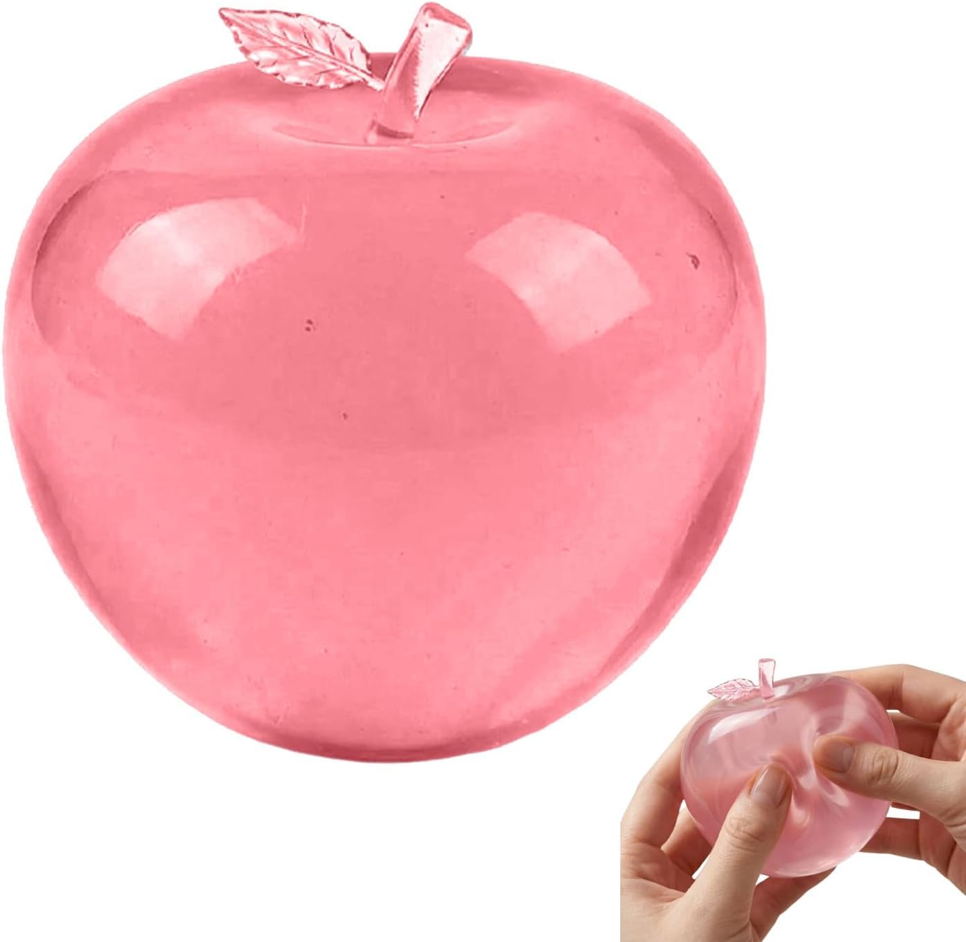 Squeeze Toy Cute Pink Apples Squeeze Toy Moldable Fidget Sensory Toy Soft TPR Stress Relief Toy Mystery Cute Soft Calming for Relaxation Boys Girls Home Office Classroom (Type B:Pink 7cm)