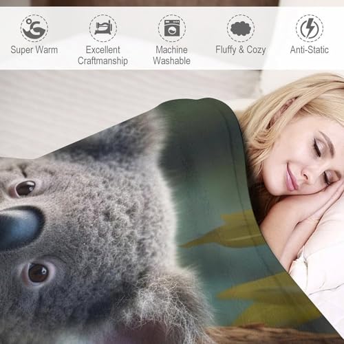 Couverture koala impression 3D idée cadeau plaid flannel 130x180