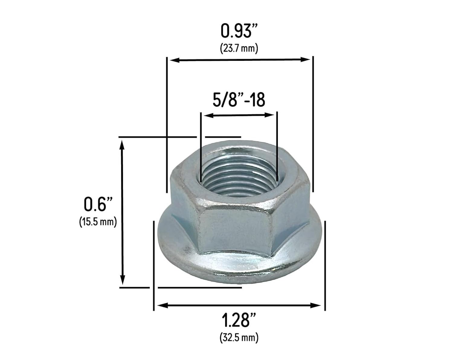 2pcs 712-0417 5/8-18 New Flange Spindle Blade Pulley Nut for MTD Cub Cadet MTD Toro 712-0417A, 912-0417A