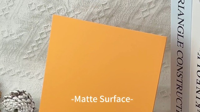 Image of 2 Pcs 12x12 Inch 1 /8 in Thickness Royal Orange Pastel Color Plexiglass Panel One Sided Glossy One Sided Frosted Plexiglass for DIY Items