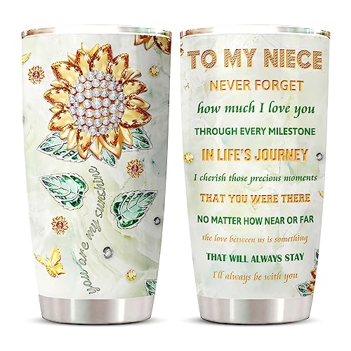 Zaniion Niece Gifts From Auntie Tumbler, Niece Gifts, Graduation Gifts For Niece From Aunt Uncle - Best Niece Ever Gifts - Aunt To Niece Gift, To My Favorite Nieces Birthday Ideas Coffee Cup 20Oz #TOP4