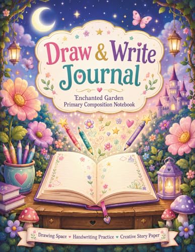 Draw and Write Journal for Kids: Enchanted Garden Primary Composition Notebook with Drawing Space, Handwriting Practice Pages, and Creative Story Paper for Girls image 2