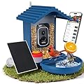 Leapbird Bird Feeder with Camera Solar Powered, 2.5K HD Video Bird House Live View, Smart AI Bird Species Identification for Outside Garden,Birds Bath,Ideal Gift for Birds Lover (Blue)
