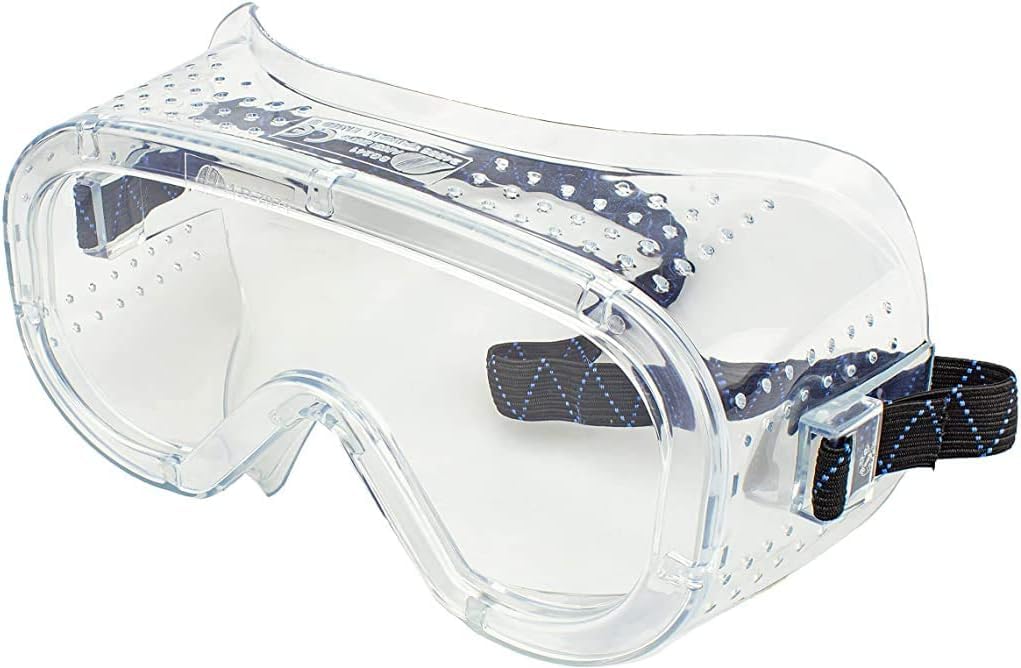 NEIKO 53874A 4 Pack Clear Protective Lab Safety Goggles Chemistry, Scientific, Construction Goggles, Contractor Work, Woodworking, Anti-Fog and Splash, Includes Ventilation and for Men and Women