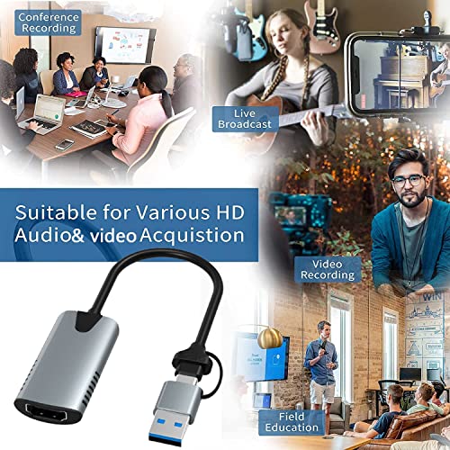 Image of Electro WOLFUSB 3.0 /Type C Video Capture Card 1080P 60fps 4K HDMI-Compatible Video Box for Mackbook PS4 Game Camera Recorder PC Laptop