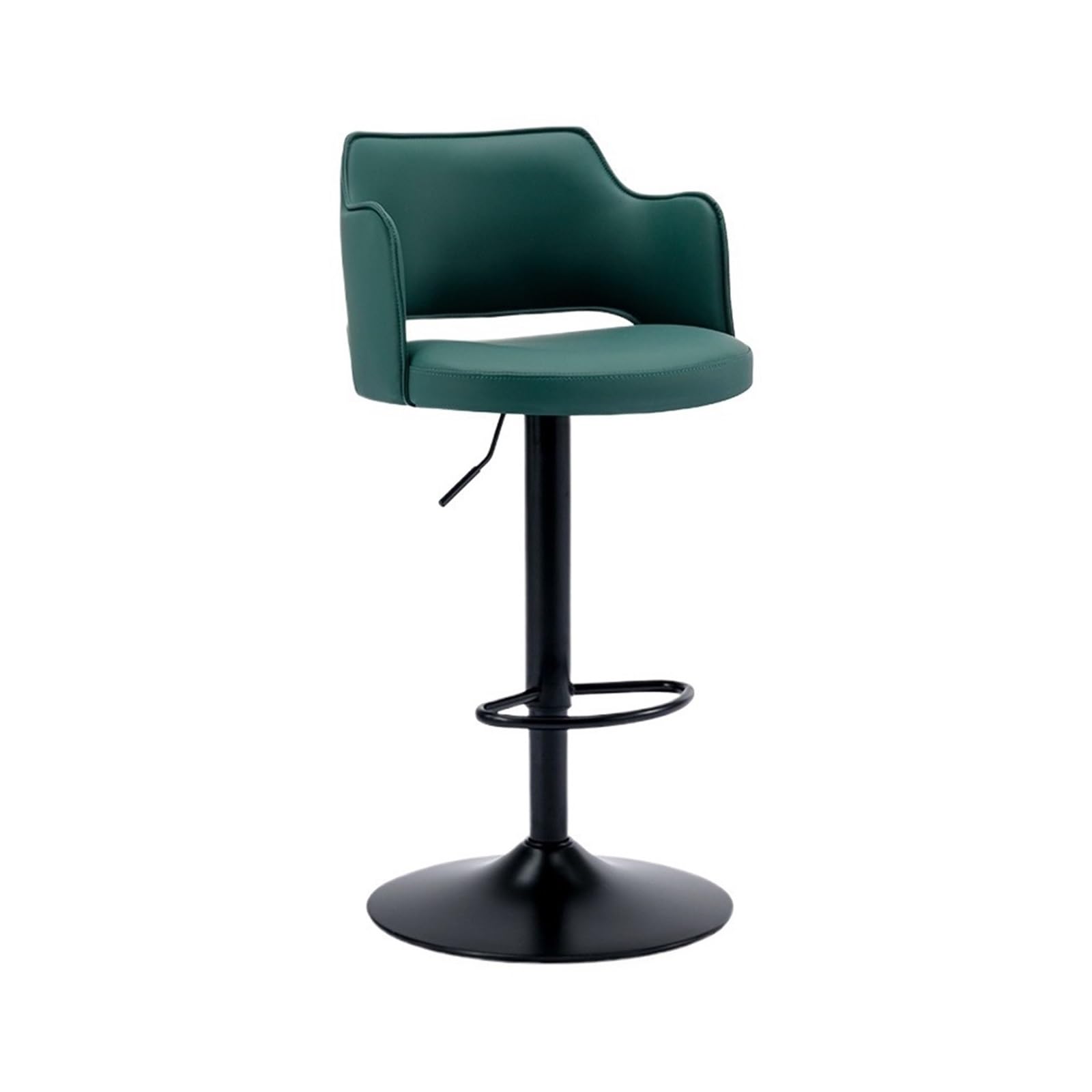 Chaise de bar pivotante 360° avec assise verte réglable pour bar et café