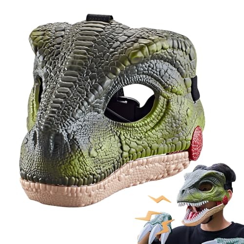 HOVCEH Máscara de Dinosaurio, Máscara Dinosaurio con Boca Móvil y...