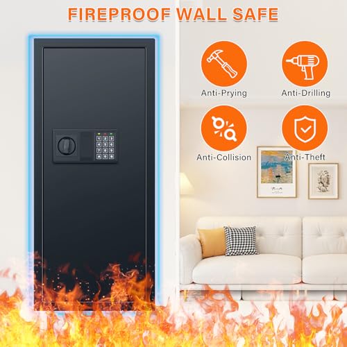 Image of 33.46 inch Tall Hidden Wall Safe 16 inch Stud Centers with Combination Lock
