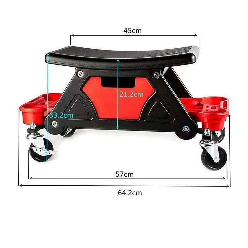 Seggiolino meccanico con ruote e vassoi per utensili, carrello a rulli per lavori pesanti, per casa, garage e automotive, supporta fino a 136 kg