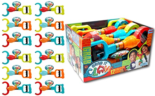 JA-RU Robot Arm Claw Grabber Toy (12 Grab) 12 Inch. Plastic Robotic Claw Machine Grabbing Toy. Reacher Grabber Pickup Tool for Kids. Hand Eye Coordination Learning Toy. 5617-12s