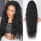 KooKaStyle Ponytail Extension 30 Inch Drawstring Pony Tails Hair Extensions for Women Long Curly Ponytail Synthetic Hairpieces for Daily Use（Black-1B）