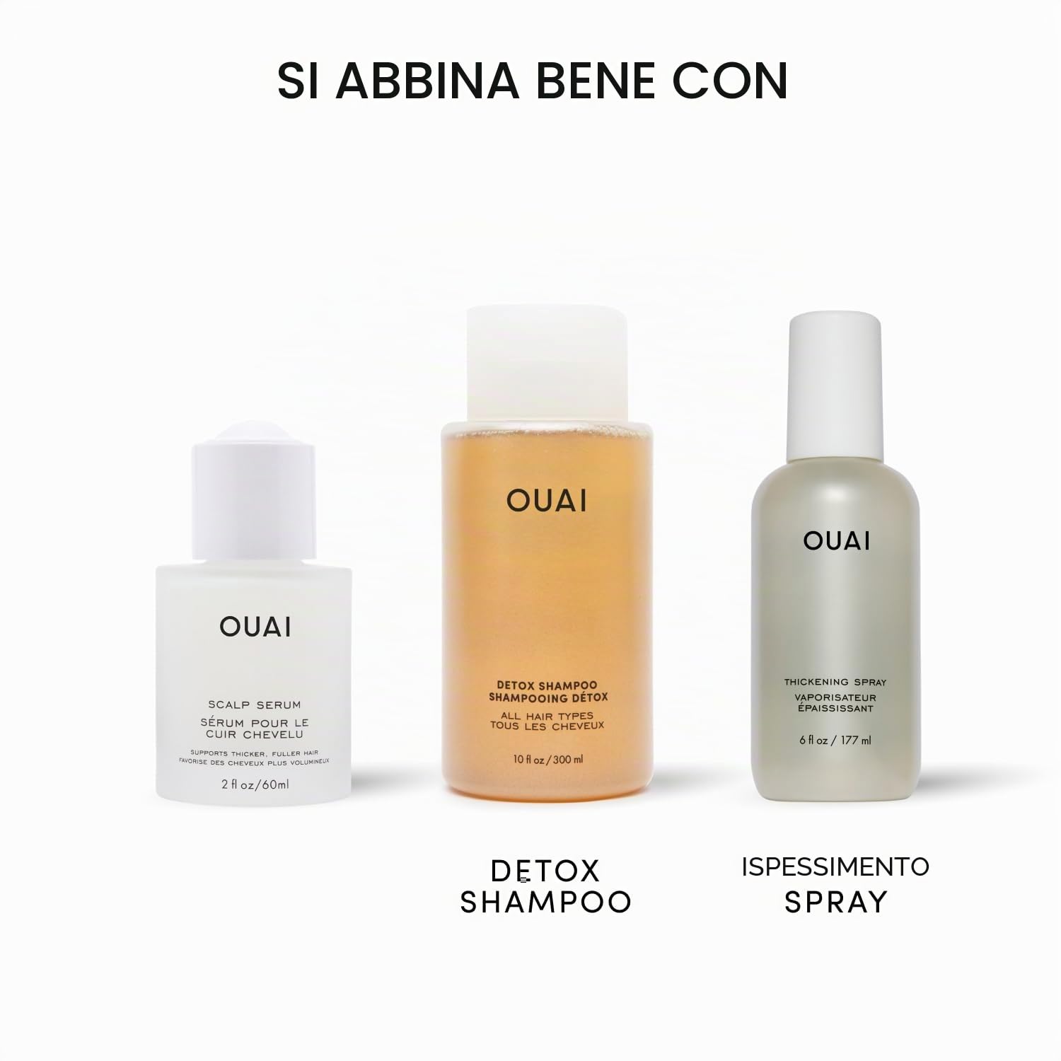 OUAI Siero per cuoio capelluto per capelli più spessi e più sani, formula equilibrante e idratante per capelli dall'aspetto più pieno, 2 Fl Oz