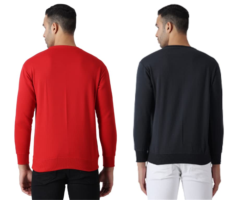 Image of MALENO Men Stylish Full Sleeves Red & Yellow Sweat Shirt