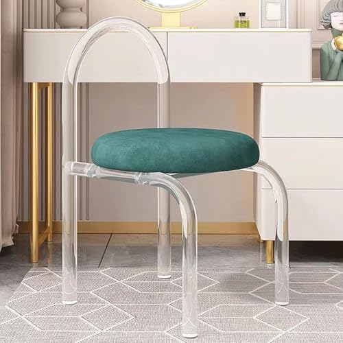Taburete de maquillaje acrílico fácil de instalar con soporte para tocador 2