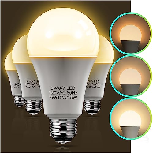 4 Pack LOHAS 3 Way LED Light Bulbs 50/100/150W Equivalent, 3-Way LED Bulbs Soft White 3000K, Dimmable A19 LED Light Bulb E26 Base for Bedroom, Kitchen, Living Room 4 Pack LOHAS 3 Way LED Light Bulbs 50/100/150W Equivalent, 3-Way LED Bulbs Soft White 3000K, Dimmable A19 LED Light Bulb E26 Base for Bedroom, Kitchen, Living Room