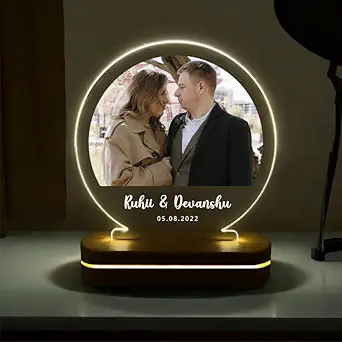 THE GRANDEUR LED Photo Lamp, Marriage Gifts for Wedding, Personalised Anniversary Gift for Couples, Husband, Wife, Wedding, Birthday, Valentine's Day (Precious Love)