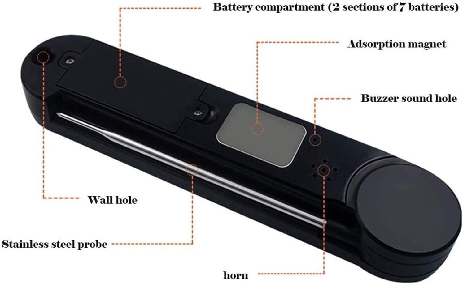 Meat Thermometer Instant Read Digital for Grilling BBQ Kitchen Food Cooking for Oil Deep Fry Candy