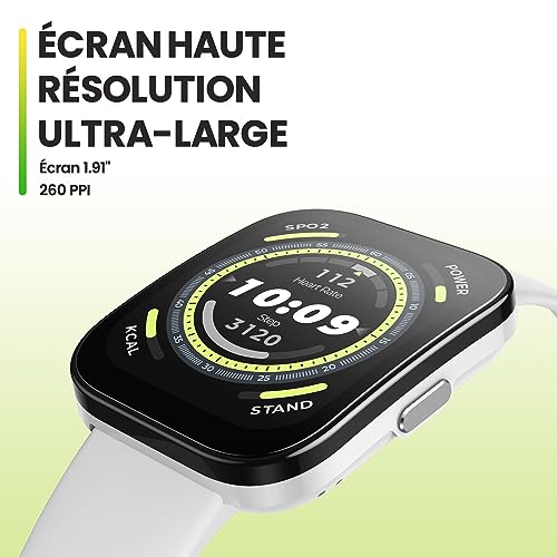 Amazfit Bip 5, 46 mm, SmartWatch Grand écran, appels Bluetooth, Alexa, Suivi GPS, Batterie durée de 10 Jours, Suivi de la Condition Physique avec fréquence Cardiaque, Surveillance de SO2 – Image 3