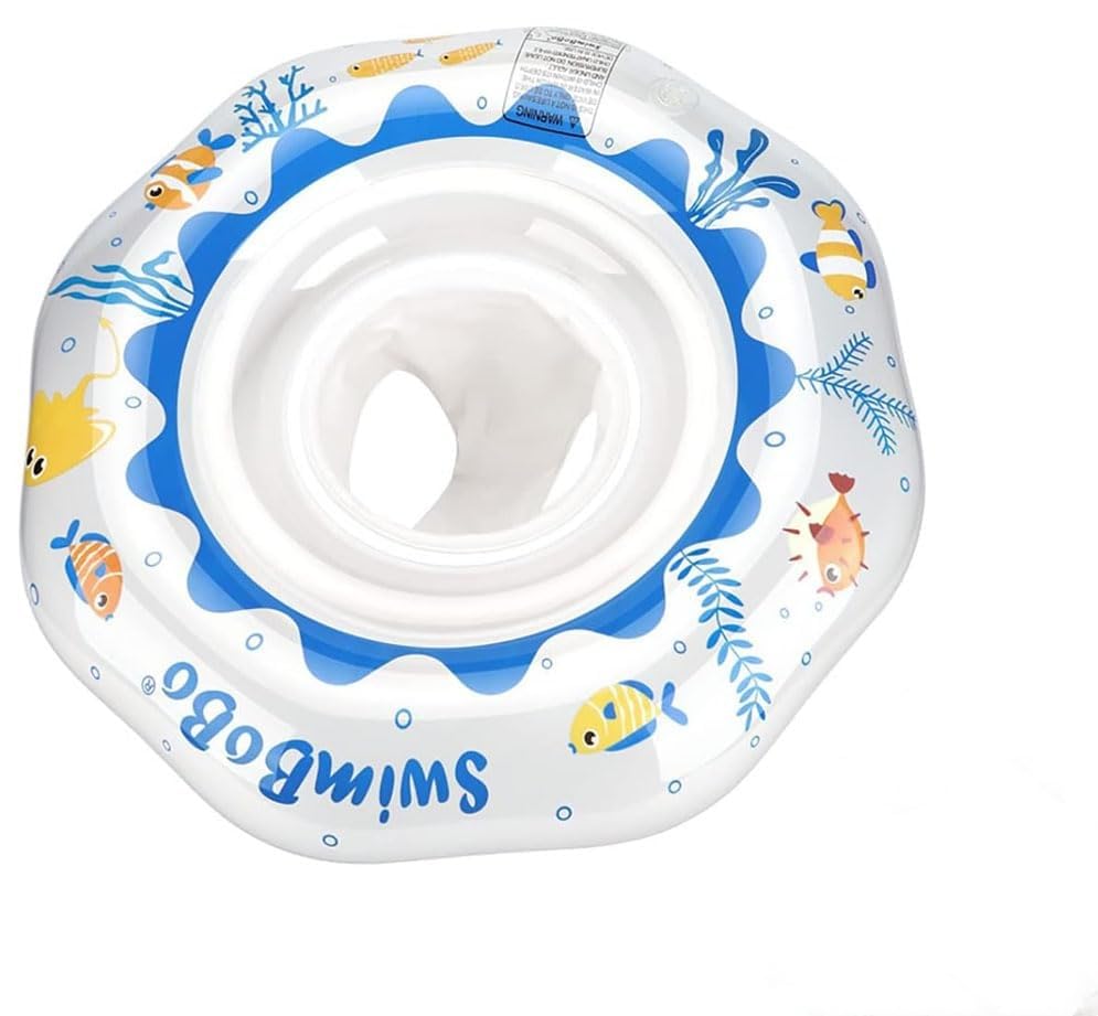 Baby Swimming Ring Floats with Safety Seat Double Airbag Swim Rings for Babies Kids Swimming Float Baby Floats for Pool Swim Training Aid Kids PVC Pool Floats for Toddlers of 6-36 Months