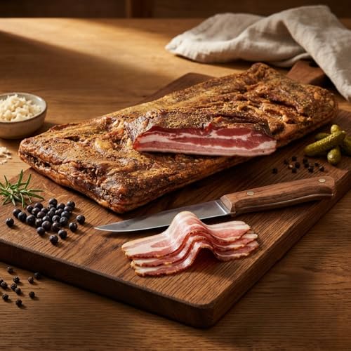 BAVAREGOLA Pancetta aus Südtirol - halbe Hamme 1,6kg - Original Speck aus Italien - Bauchspeck geräuchert & luftgetrocknet am Stück - Südtiroler Speck Spezialität
