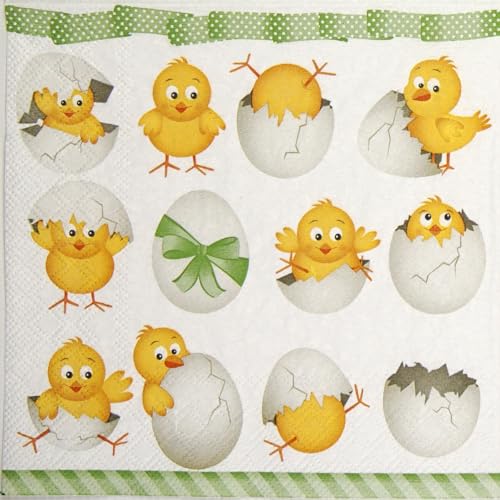 Ambiente Servietten Lunch / Party / ca. 33x33cm Funny Chickens