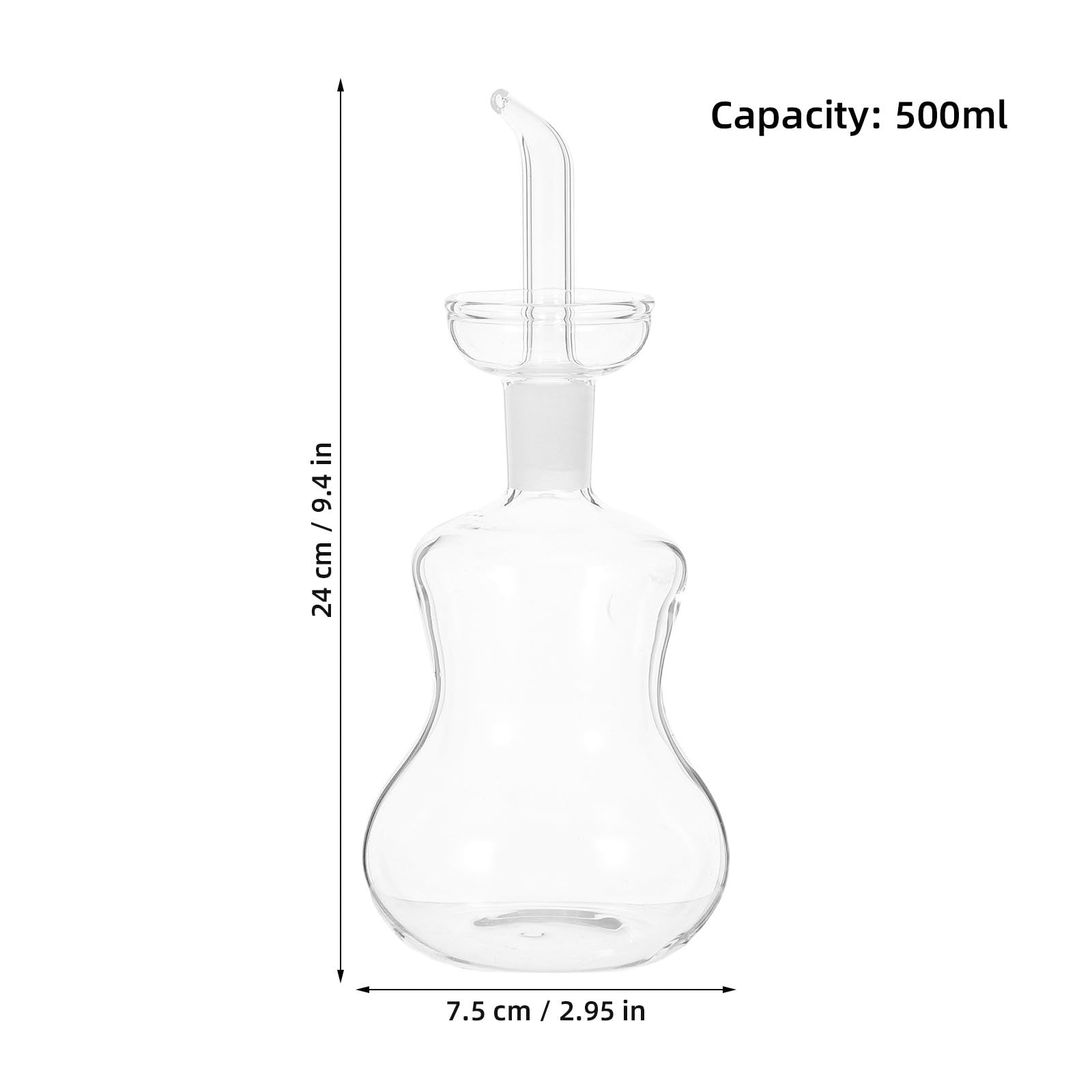 Zerodeko Botella de vidrio para aceite de oliva con dosificador, jarra para | Dispensador de vinagre doméstico para ensaladas y salsas, aceitera para salsa de soja, botella compacta para aderezos de