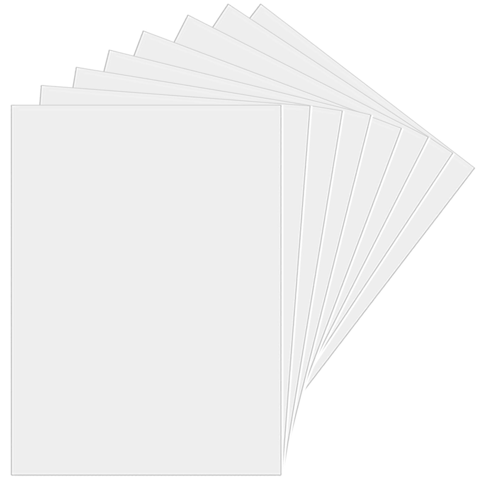 NHCDFA Mylar Sheet, 8PCS Stencil Sheets, 0.2MM Thickness A4 Square Paper Blank Templates, Pet Plastic Translucent Templates for DIY Vinyl Cutting Silhouette Material, Transparent