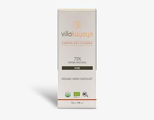 Villakuyaya Chocolate negro orgánico de origen único, 73% puro