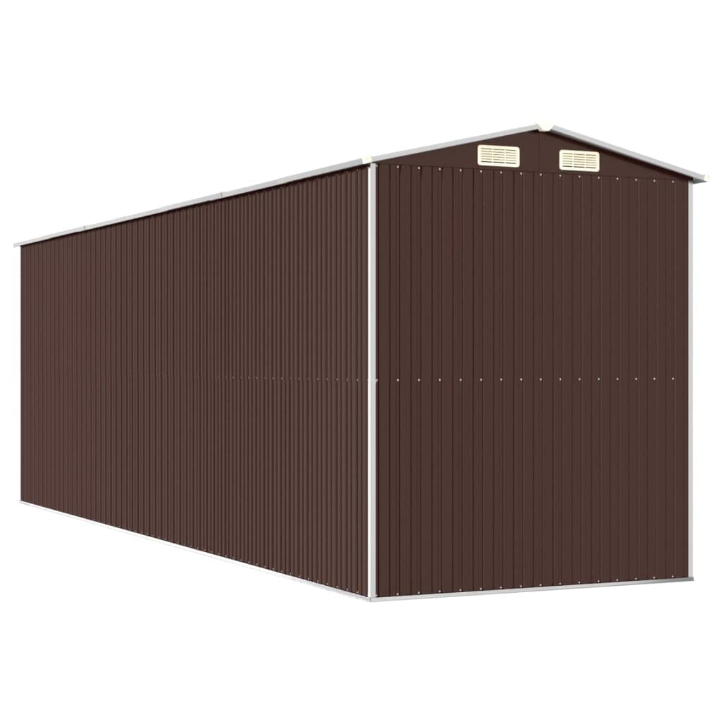 Générique Abri de Jardin Marron foncé 192x606x223 cm Acier galvanisé,Maison & Jardin,Pelouses & Jardins,Vie en extérieur,Structures extérieures,Cabanes & abris de Jardin,3147465