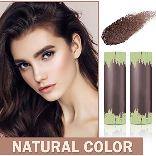 2Pcs Hair Powder Hairline Powder Stick,Hair Shading Sponge Pen Waterproof Long Lasting,Root Touch Cover Up Hair-Line Powder Filler For Women Girls - Dark Brown #TOP1