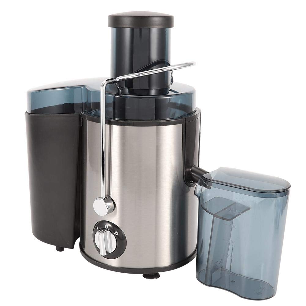 Atyhao Máquina Exprimidora, Máquina Exprimidora de Acero Inoxidable de 500 ML, Extractor Centrífugo de Jugo de Frutas y Verduras Enteras, 220V, UE