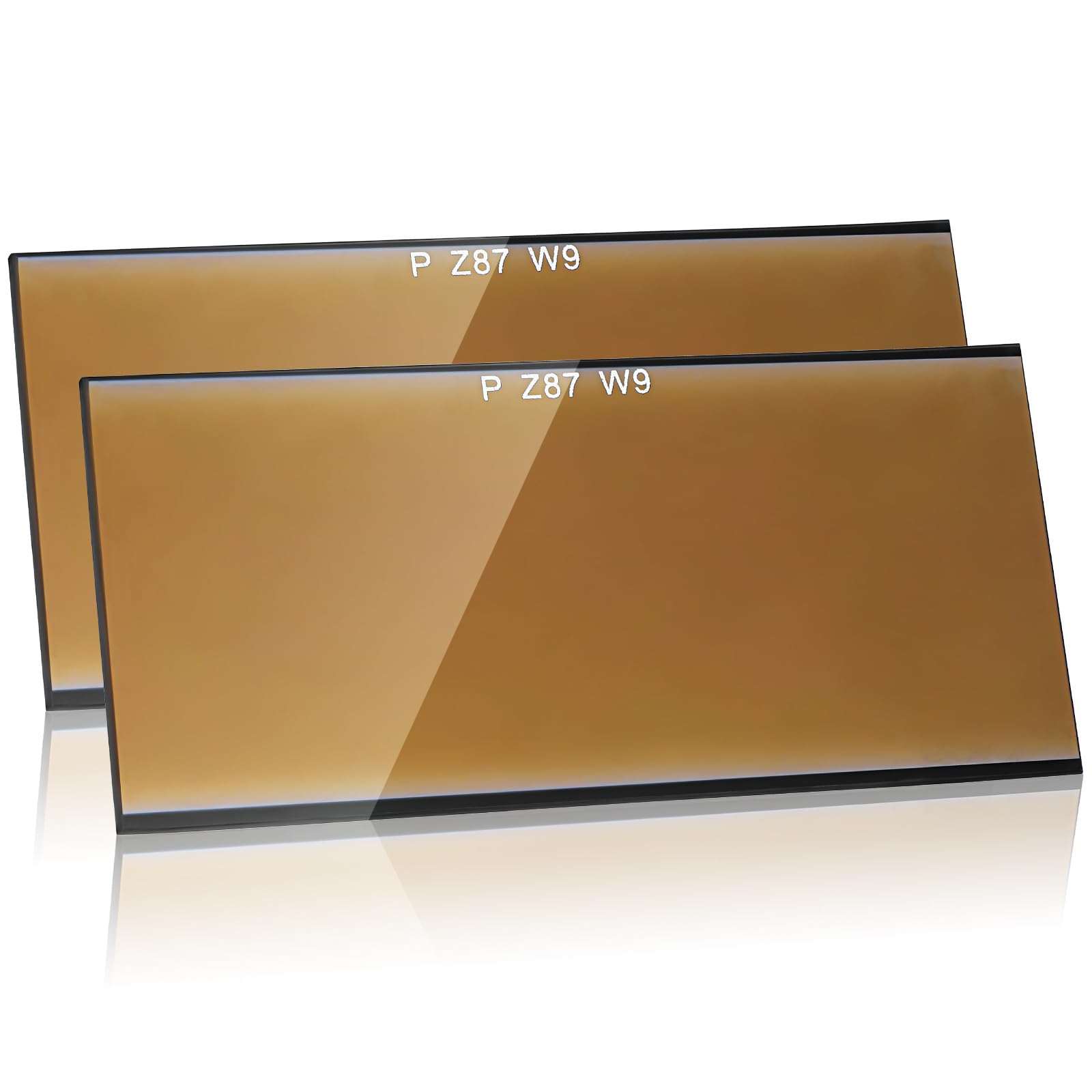 OUNONA Gold Plated Welding Lens 2-Pack 4.25X1.96 Inch Clear Replacement Glass for Welding Helmets Protective True Color Lens for Eye Safety