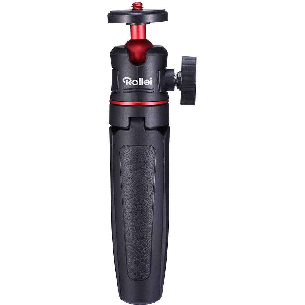 Rollei Ministatyw Comfort Desktop, statyw stołowy z głowicą kulową 360° do DSLR DSLM i aparatów kompaktowych, mini statyw, przenośny statyw do aparatu 2 w 1, mały statyw do telefonu komórkowego, mini