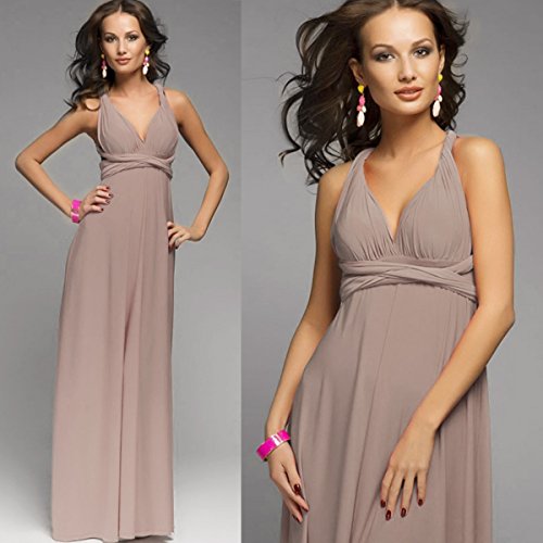 Image of Women Transformer Hi Low Evening Long Prom Dress Halter Convertible Multi Way Spaghetti Strap Wedding Cocktail Maxi Gown
