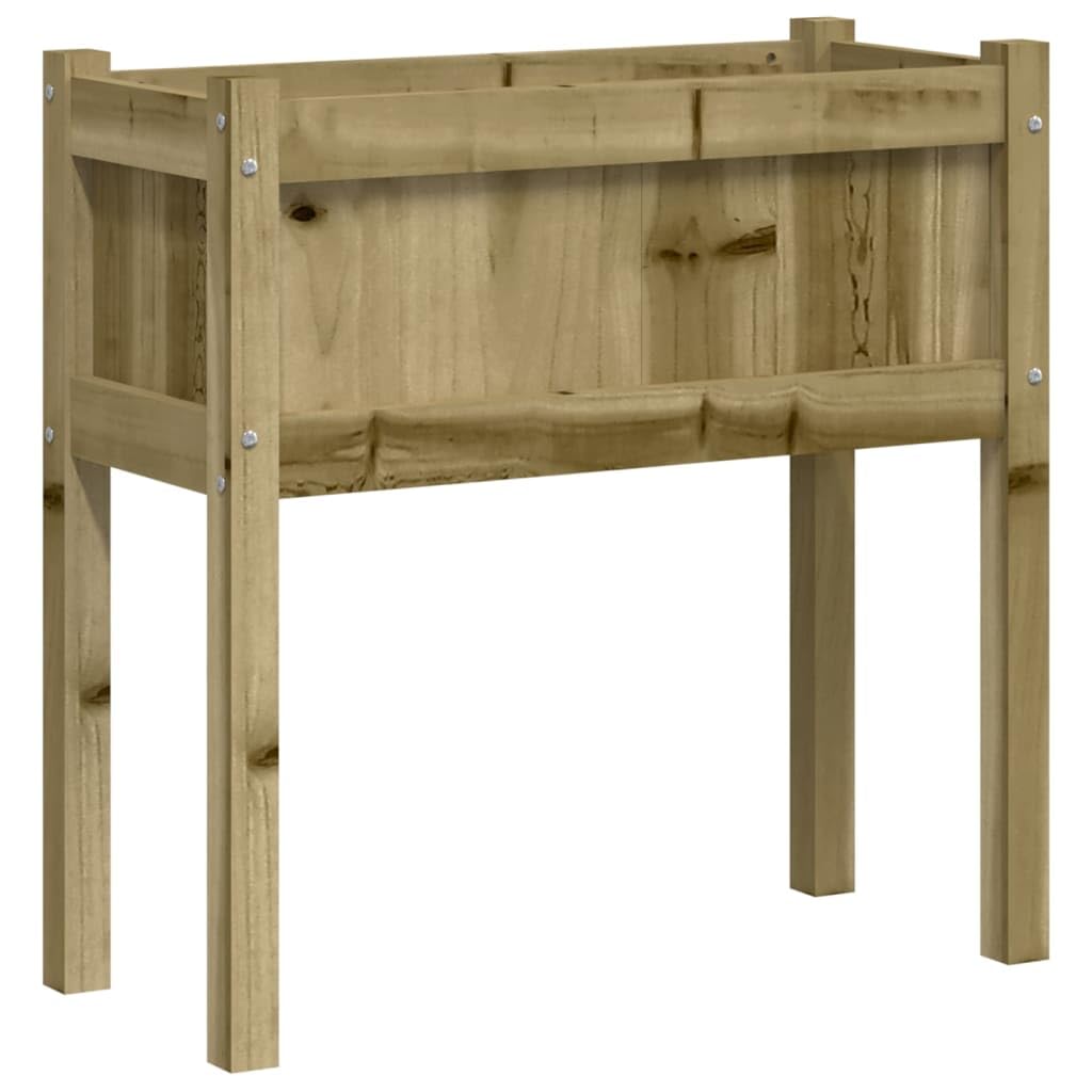 Macetero con patas 70 x 31 x 70 cm, madera de pino impregnada, bancal alto para jardín y terraza, robusta jardinera para cultivo de verduras