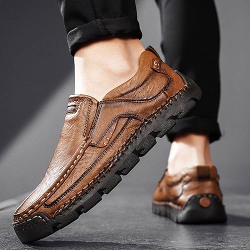 Matufit Men's Handcrafted Cowhide Orthopedic Loafers - Wide Toe Box, Comfortable Non-Slip Driving Loafers3