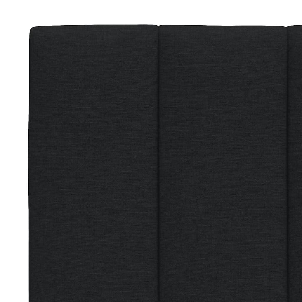Cabecero Hanko 100 cm negro acolchado cojín de pared de poliéster con para listones LED cómodo respaldo diseño moderno para jóvenes y dormitorios