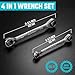DURATECH 4-in-1 Reversible Ratcheting Box Wrench Set, Double Box End, SAE, 2-Piece, 5/16, 3/8, 7/16, 1/2 & 9/16, 5/8, 11/16, 3/4-Inch, CR-V Steel, Mirror Polished, with Rolling Pouch