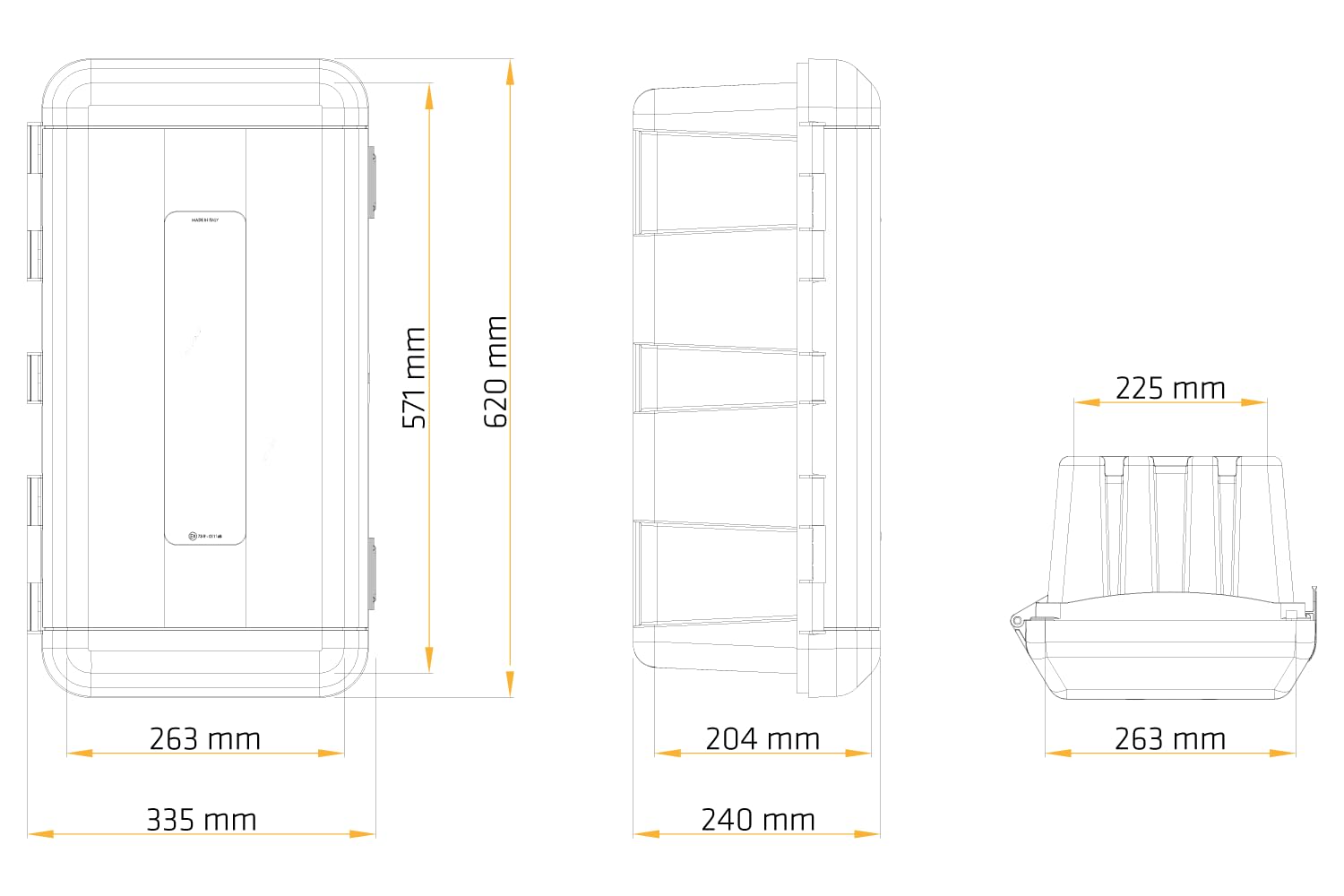DAKEN Coffre pour Extincteur de 6 kg 620x335x240mm - Armoire d'extincteur Résistante aux Intempéries - Boîte Conforme aux Normes de Sécurité Européennes, Rouge
