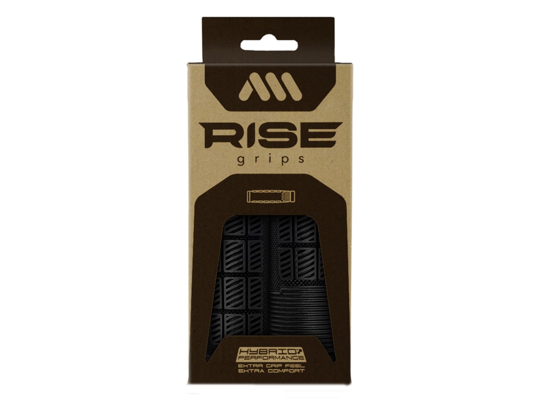 AMS RISE Manopole MTB Lock On Ergonomiche in Gomma Grip Professionale Enduro Trail Race 132 mm