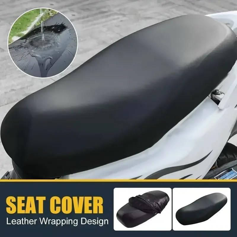 Image of Seat Cover 65 x 35 cm | PU Leather & 3D Mesh Seat Cushion Cover | Removable Washable Seat Protector for Daily Riding | Dust Resistant & Anti Scratch | Black Anti-Scratch Protection
