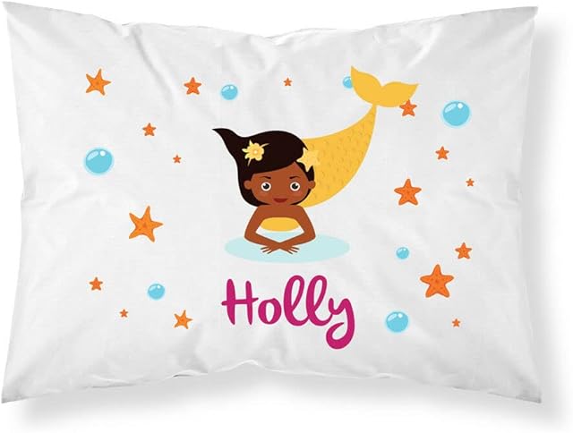 PGM Personalised Mermaid Pillowcase Printed Cushion Custom Pillow Case Gift for Girls for Boys