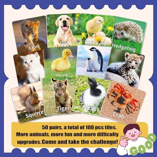 100PCS Animals Matching Cards - image 6