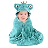 Toalla con capucha para niños de rana de dibujos animados: esta bonita toalla de baño para niños es una opción ideal para toallas de playa o toallas de viaje.