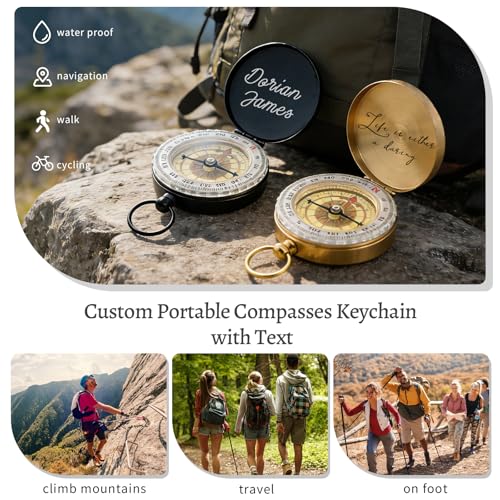 Brújula personalizada de latón con llavero compacto miniatura 6