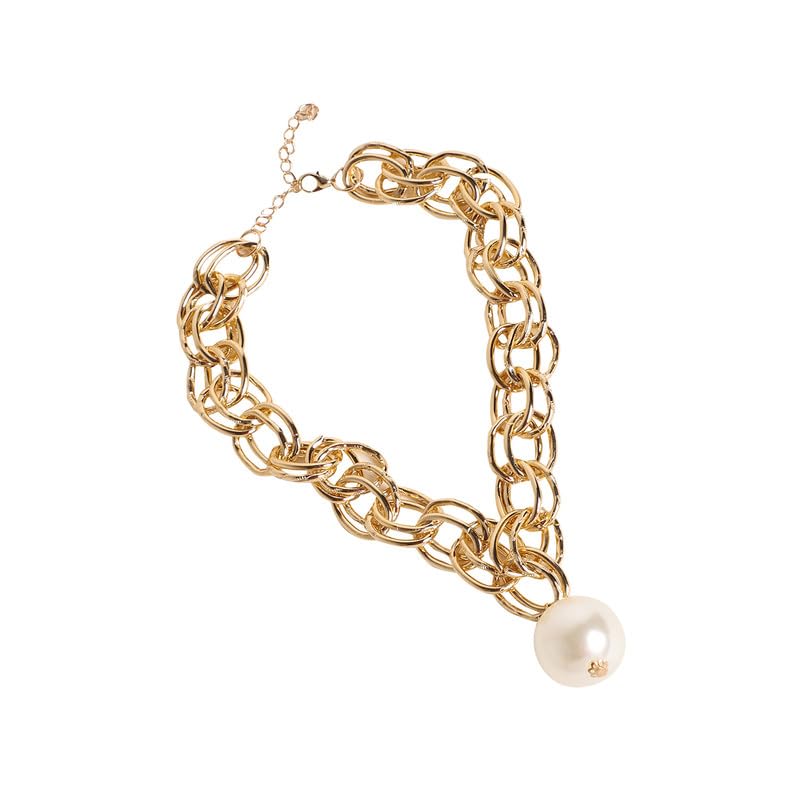 SOHI Womens Pearl Chain Necklace | Champayane Gold Colour | Alloy Material | Lobster Clasp Closure | Artificial Pearl Necklace | Fashion Chain Necklace For Woman and Girls (B0D83HZ7K6) Amazon Price History, Amazon Price Tracker