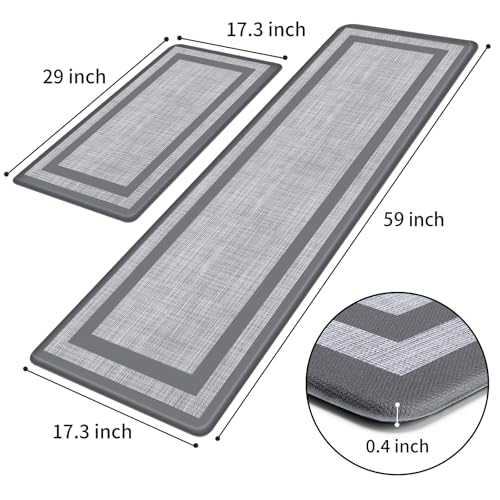 image for Mattitude Kitchen Mats Set of 2 Cushioned Rugs Anti-Fatigue Mats for K