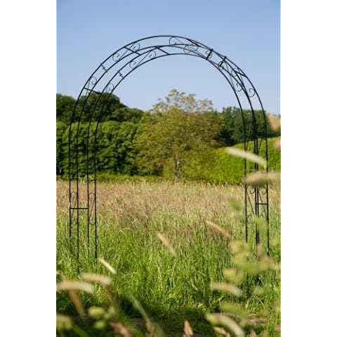 KUHEIGA Rosenbogen 12mm Massiveisen! Breite: 160cm Schwarz pulverbeschichtet aus Metall Cover